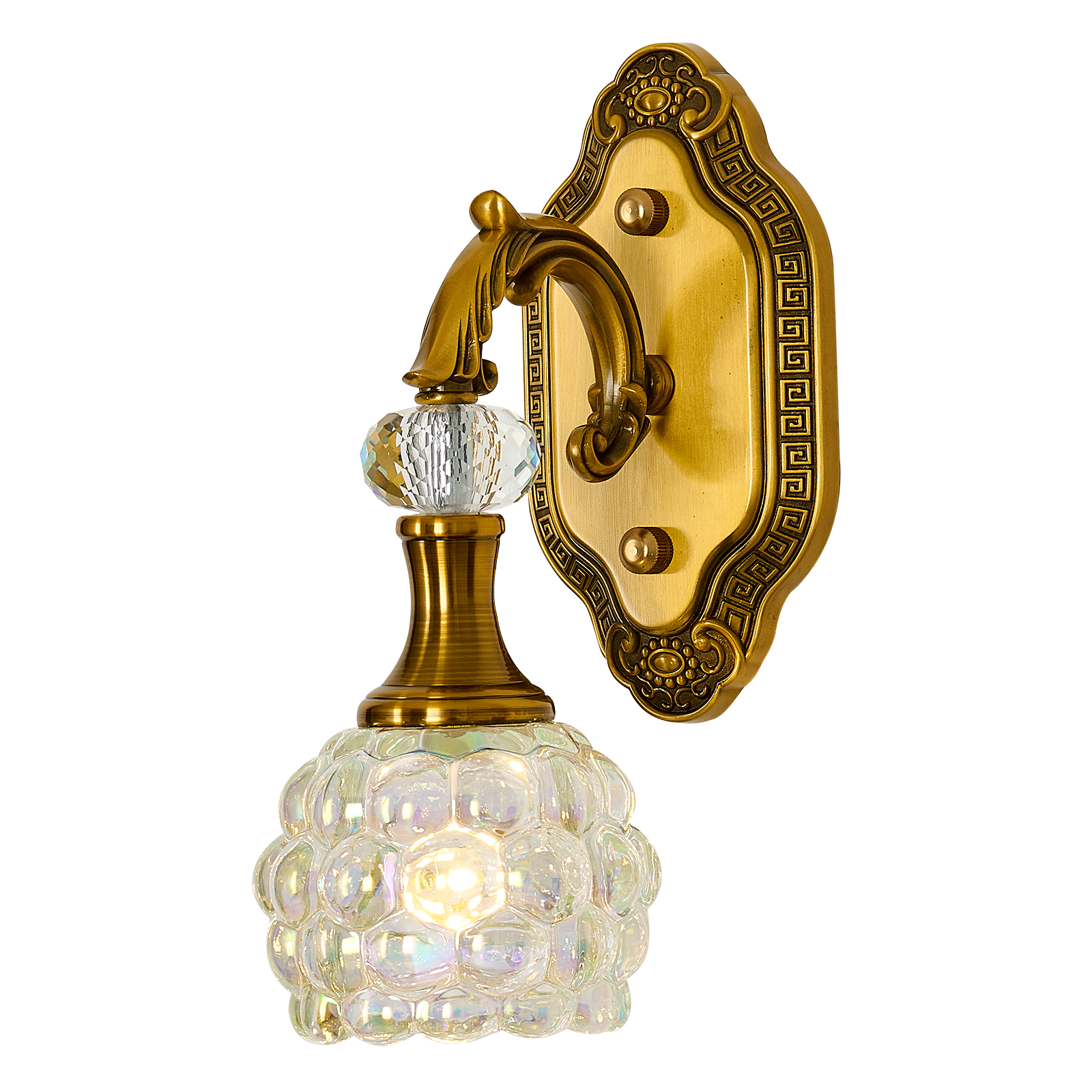 Image of Vintage Gold Wall Sconce 1-Light Glass Globe Vanity Light Antique Wall Light Fixtures Indoor for Bathroom Hallway Farmhouse Bedroom Living Room(Brushed Brass)
