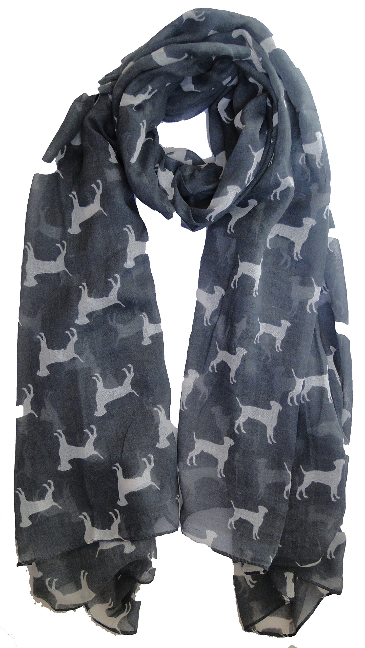 The Olive House Women's Grey The Olive House® Labrador Vizsla Dog Scarf