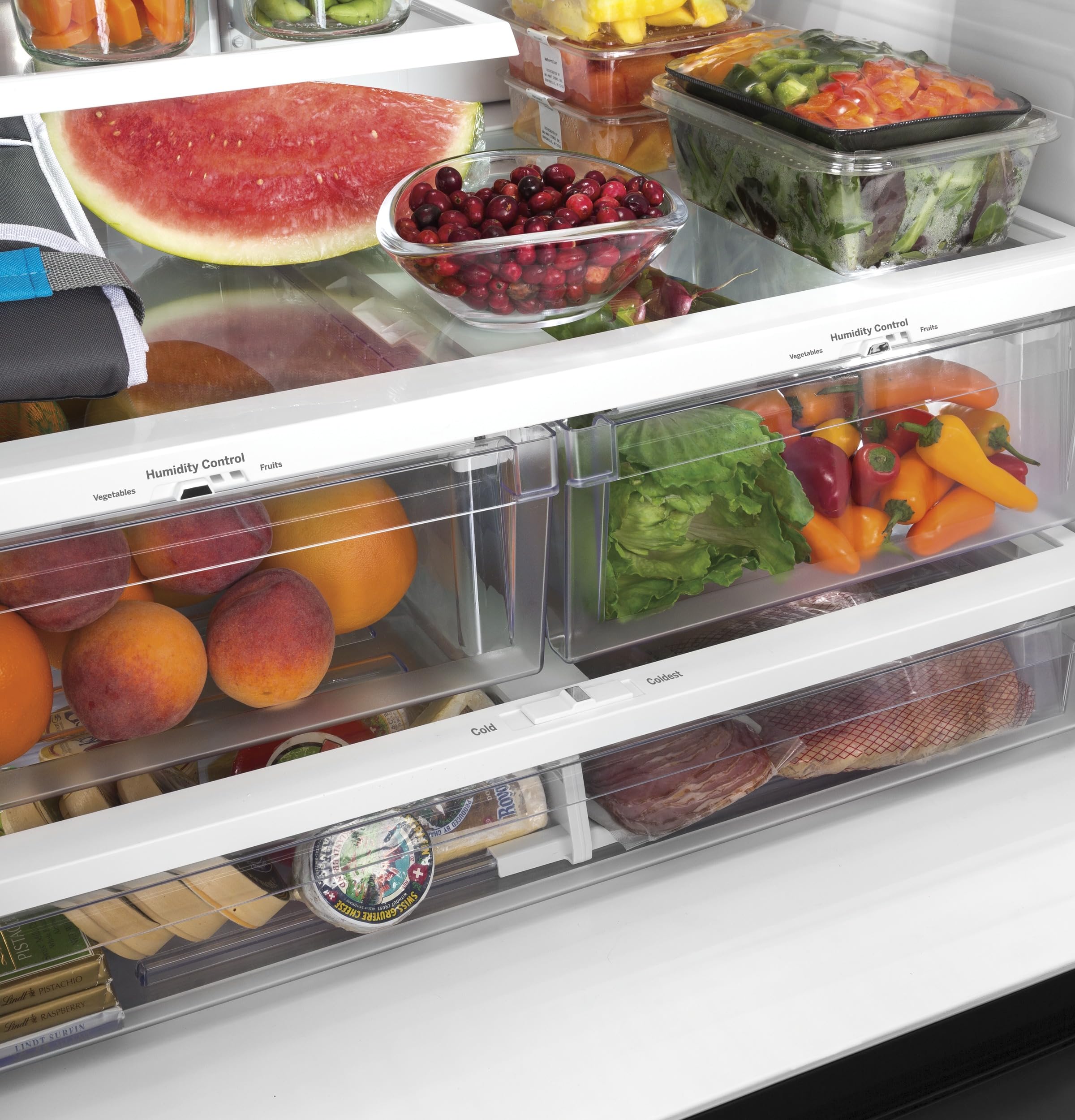 GE Profile 21.9 Cu. Ft. Counter Depth French Door Refrigerator W/Internal Dispenser In Fingerprint Resistant Stainless on Fridge.com - View 6