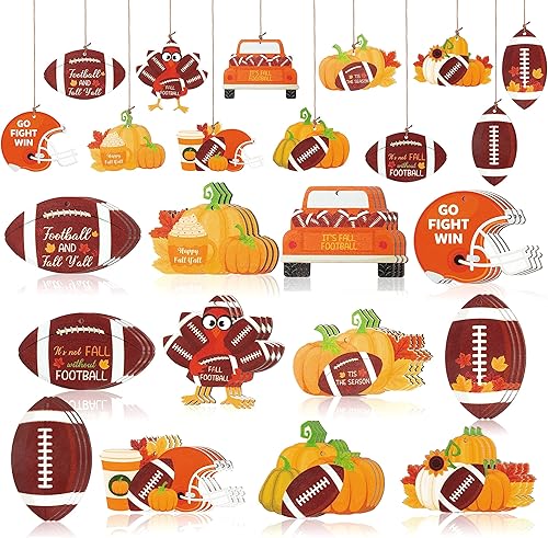CNhoqc Adornos colgantes de otoño (fútbol de otoño)