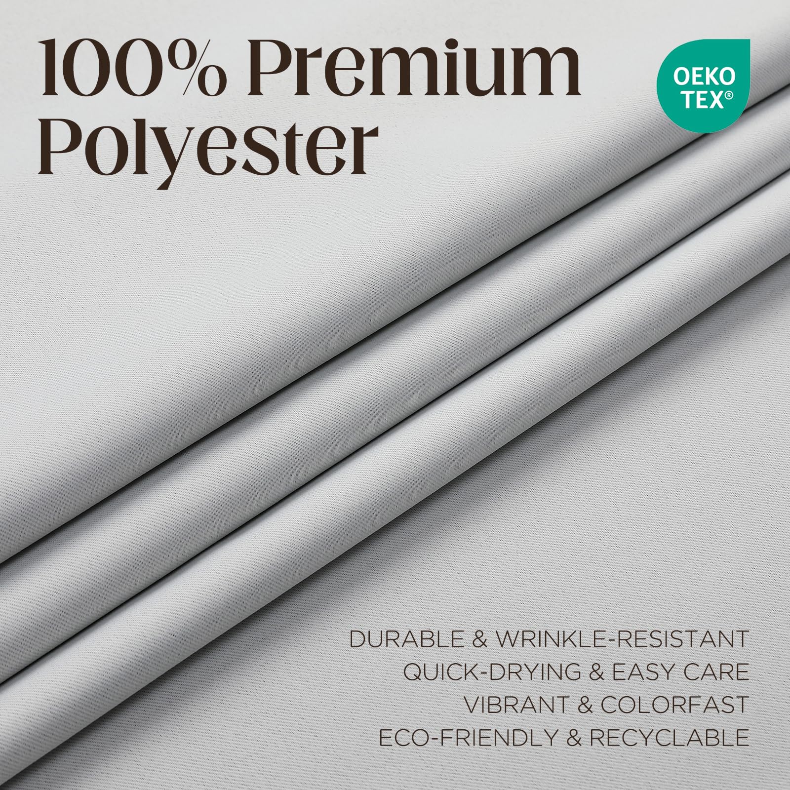 CUCRAF Tende oscuranti lunghe 228,6 cm, isolamento termico, tende oscuranti per camera da letto, tende che bloccano la luce, per cucina e soggiorno, set di 2 pannelli, 133 x 228 cm, bianco grigiastro