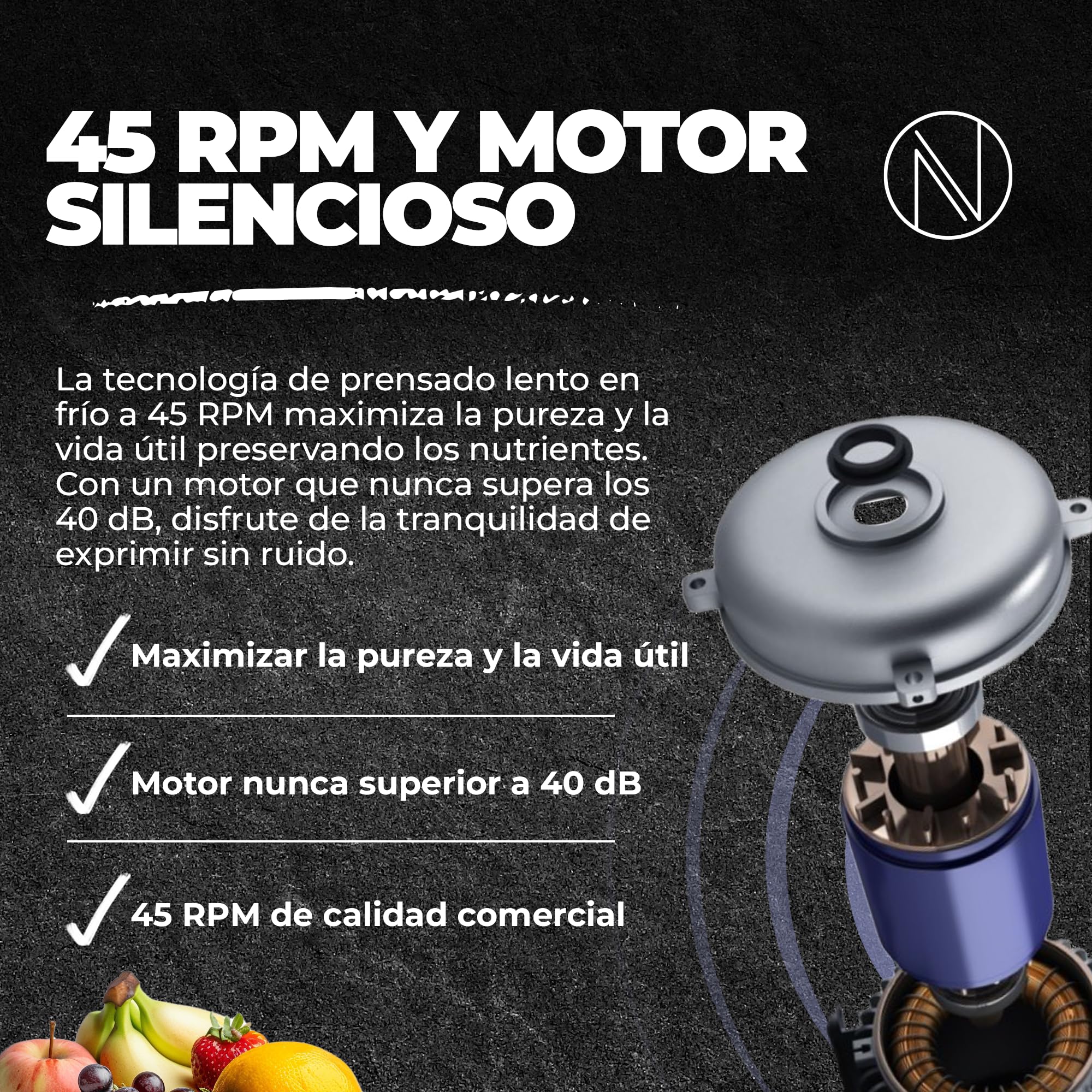 Nebula Grande Exprimidor En Frío, Frutas Y Verduras Enteras | Rojo Intenso | Recipiente De Carga De Cuello Ancho, Sin BPA, 45RPM, Motor Profesional, Fácil De Limpiar