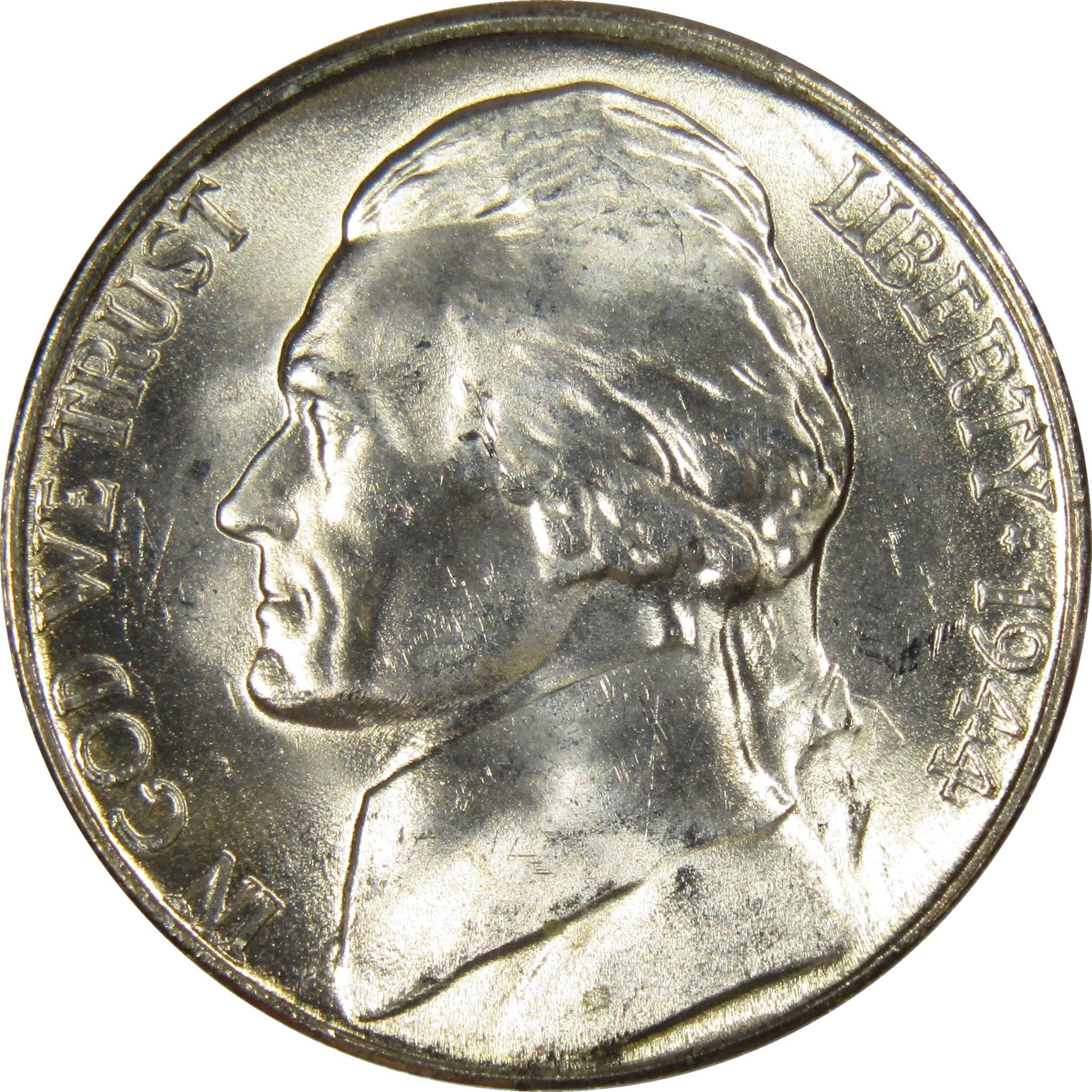 1944 S Jefferson Wartime Nickel BU Uncirculated Mint State 35