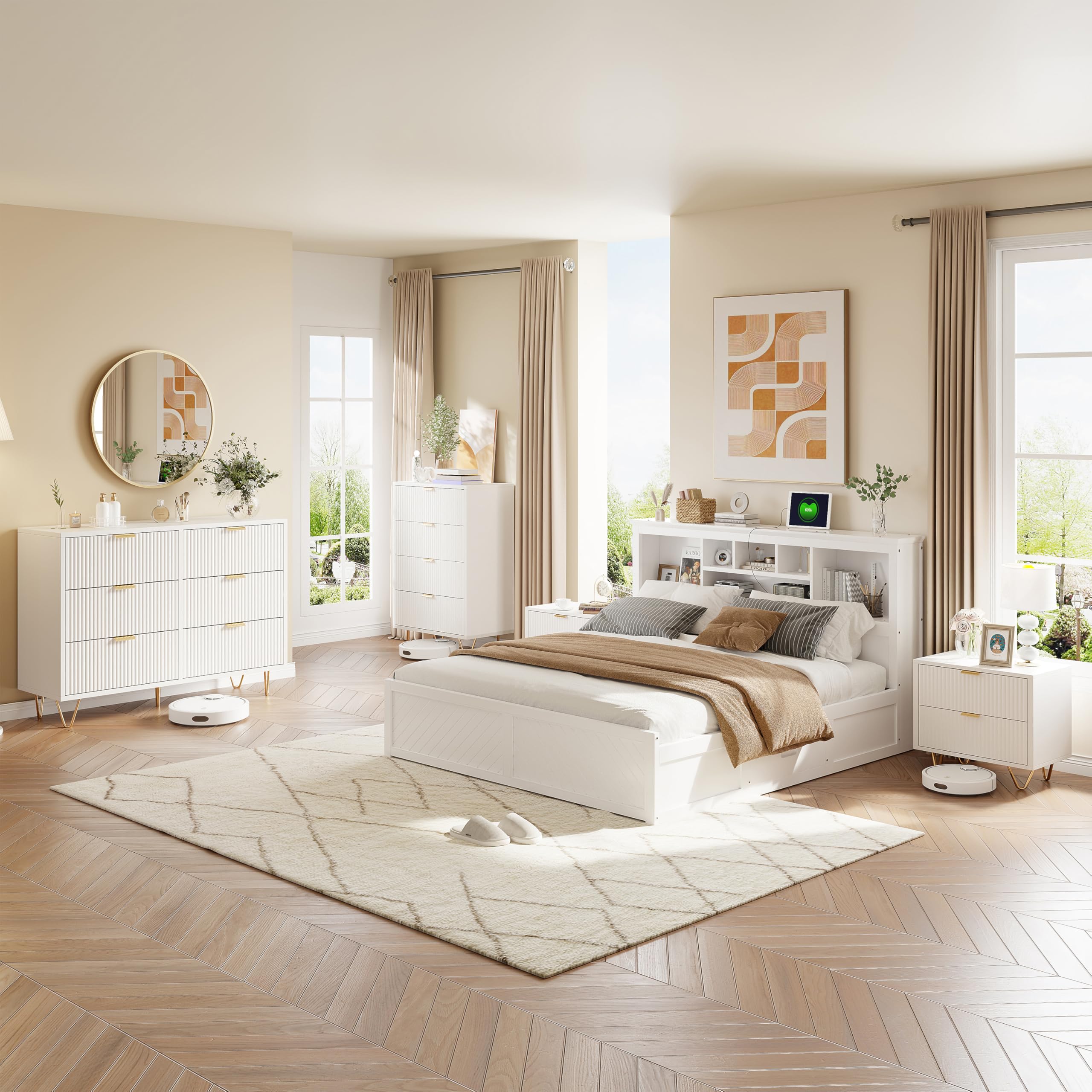 Set di 2 Comodini Camera da Letto - Tavolini da Salotto con Cassetto