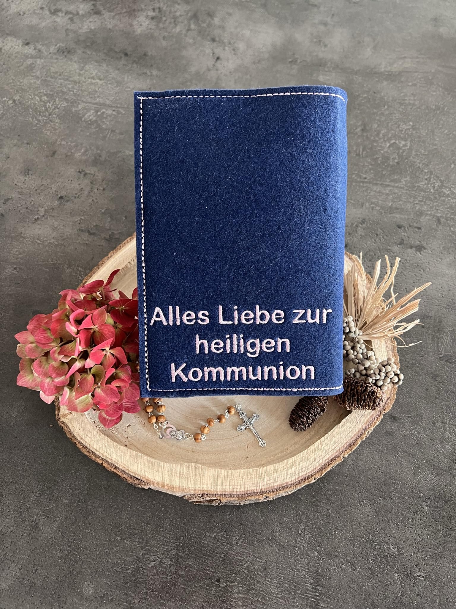 Gotteslob Hülle mit Name Motiv Kreuz mit Sternen - Widmung/Kommunion Motto auf Wunsch möglich