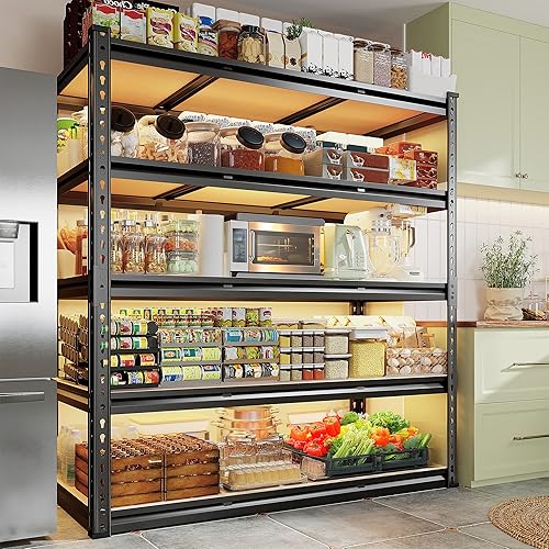 Miniatura 7 de REIBII Estantería de garaje de 48.2 pulgadas de ancho, estantes de almacenamiento con carga de 3000 libras, estantería de garaje ajustable