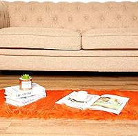 Vista 7 de Tatuo Tela de piel sintética naranja de 60 x 18 pulgadas, para Halloween, mullida, para manualidades, cortes de piel sintética, parche de felpa