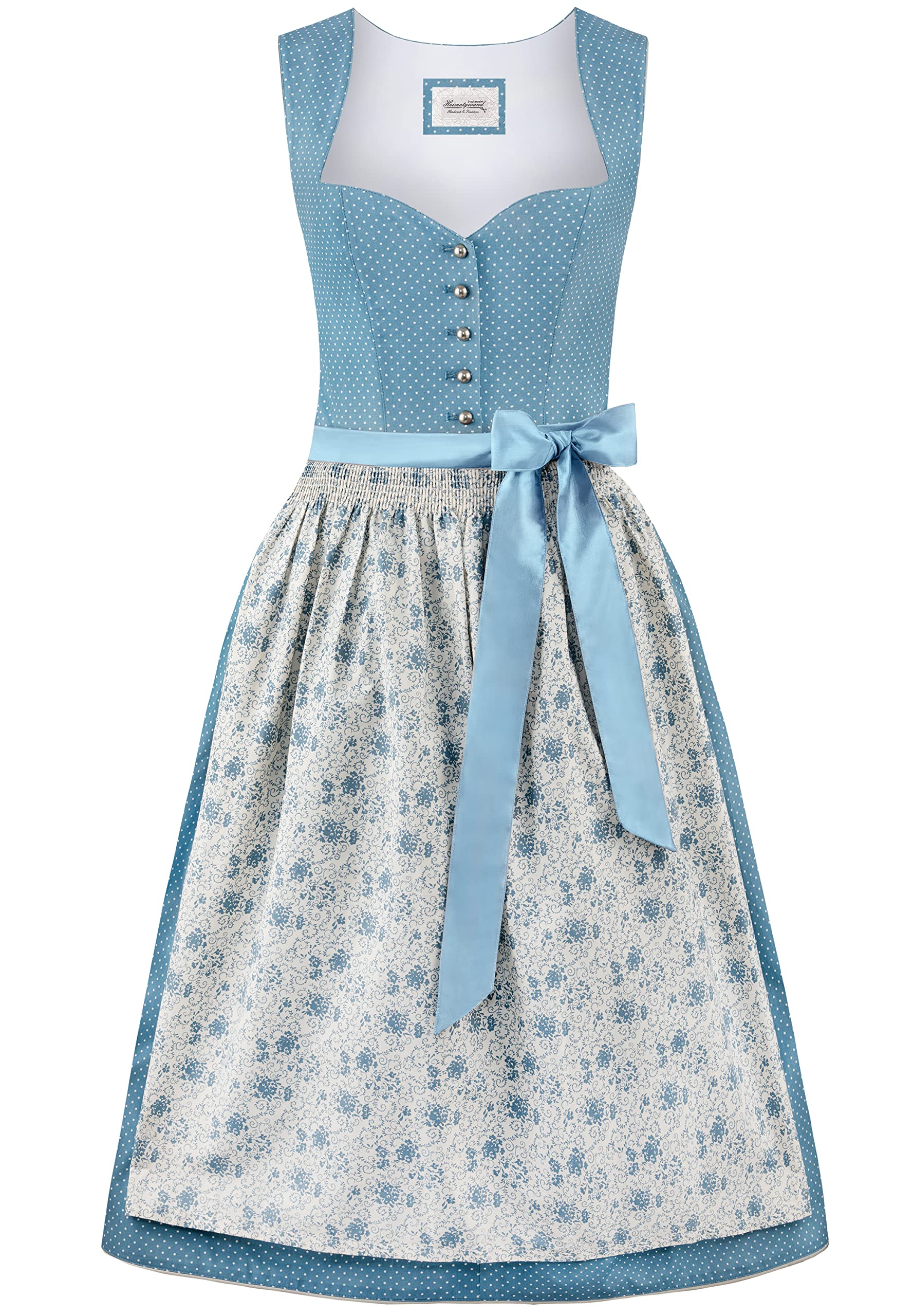 Stockerpoint Damen Dirndl Edonita I Größe 32-48 I Trachtenkleid mit liebevollen Details & Dirndlschürze I 100% Baumwolle I Bequem & pflegeleicht I Perfekt für Trachten & Festlichkeiten