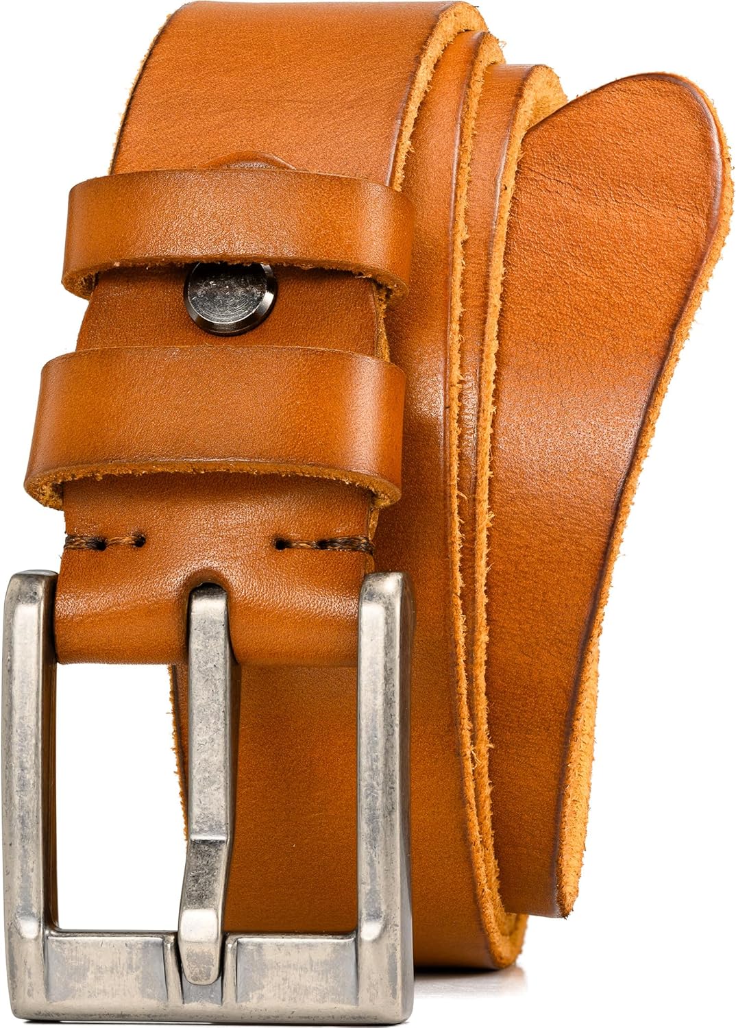 WOLFANT Full Grain Leather Casual Work Belts for Men,100% Italian Real Solid Leather