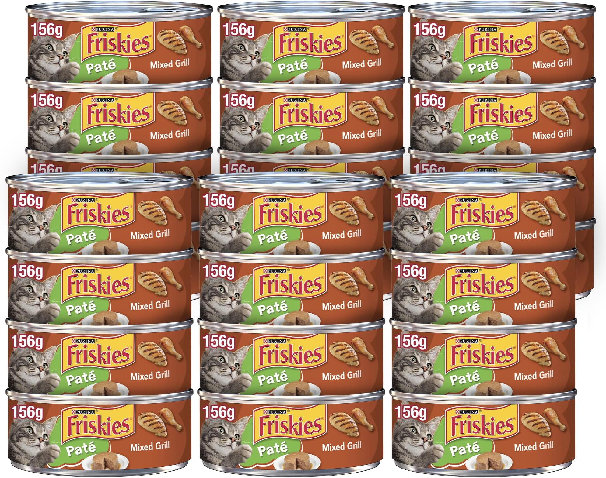 Purina Friskies Pate Mixed Grill, 156g (Pack of 24 Cans)