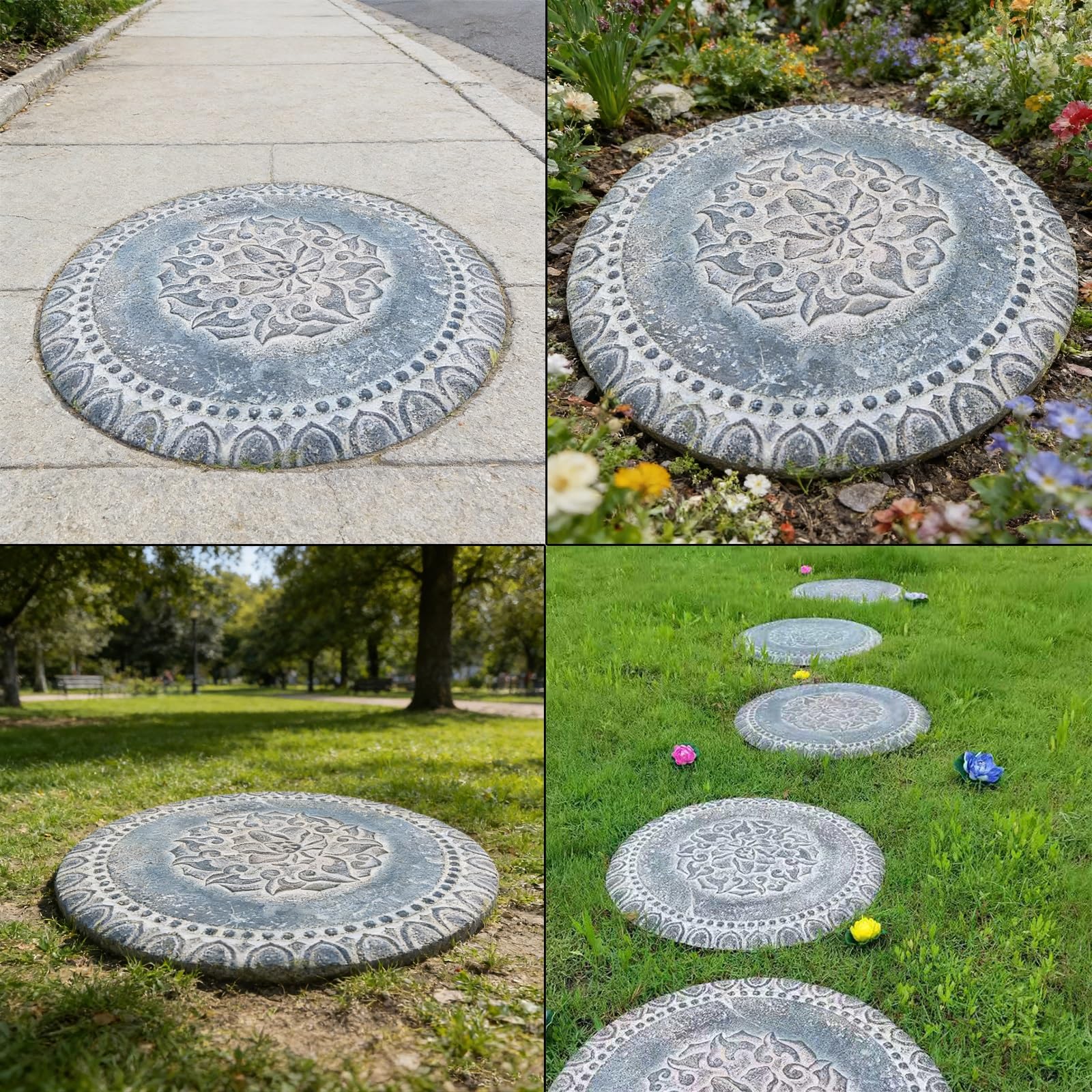 Tapa Arqueta de Piedra, Tapa de Registro Tallada, Antideslizante y Duradera, Ideal para Patios, Hermosa, Ideal Como Escalón