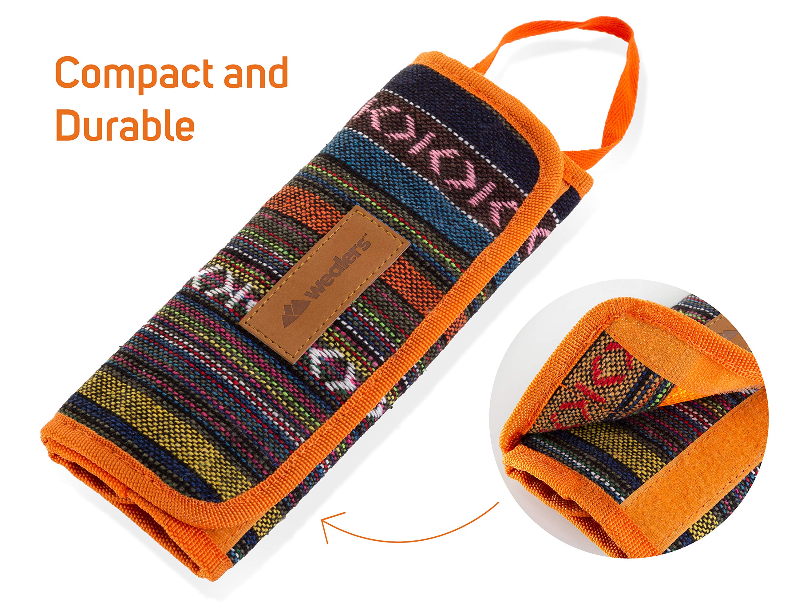 Set da viaggio per posate e utensili, 13 pezzi, espositore per posate, in cotone e lino, con manico per escursionismo, picnic, barbecue, forchette cucchiai, coltelli e bacchette