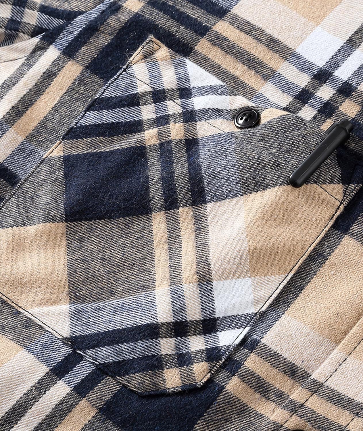 JACKETOWN Men's Flannel Long Sleeve Hoodie Shirts Casual Button Down Plaid Shirt Jackets Stylish with Pocket - Image 4