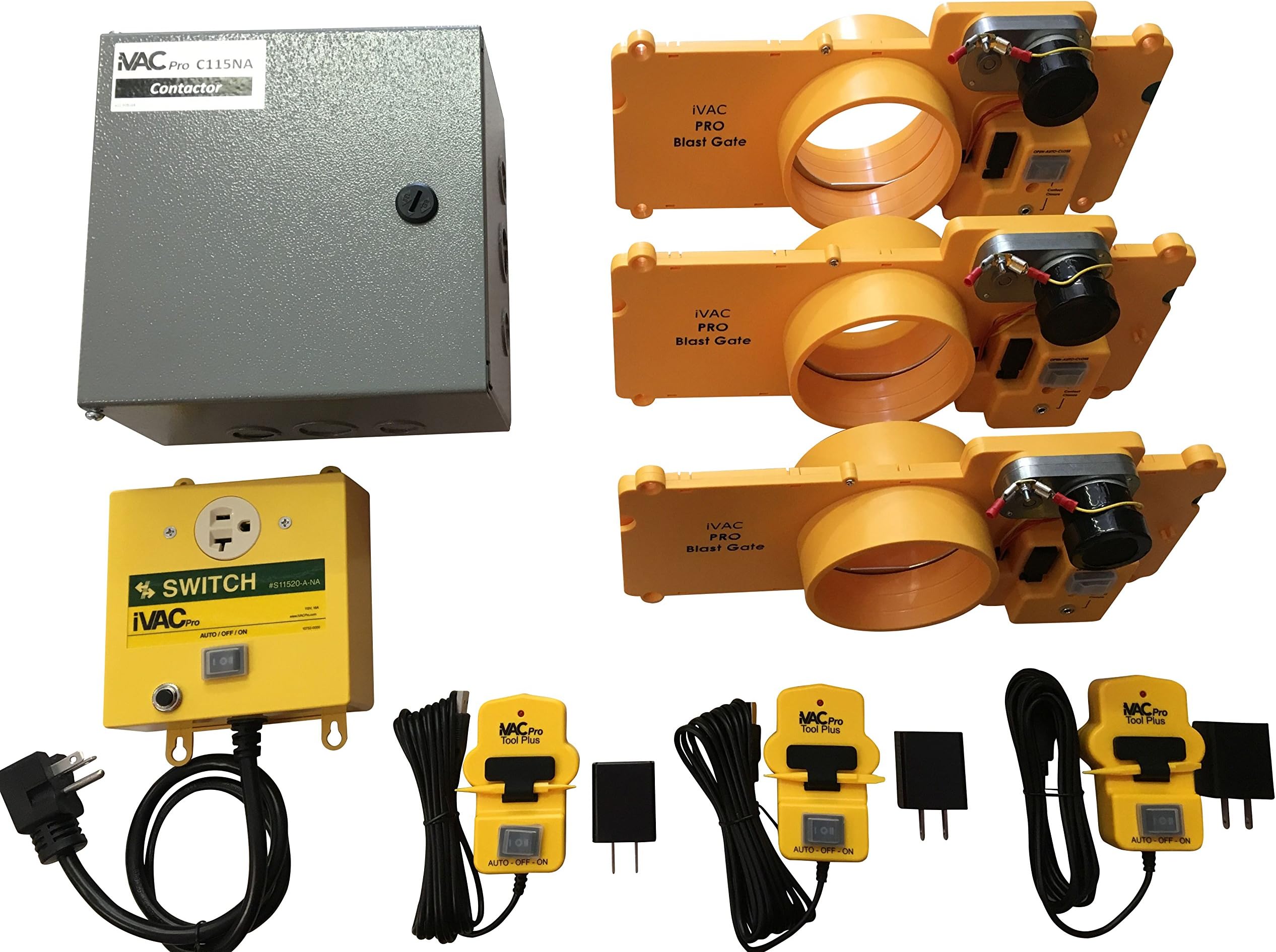 iVAC 3-Tool + Blast Gate Shop Vac Dust Collector Kit for 1.5-10 HP Systems
