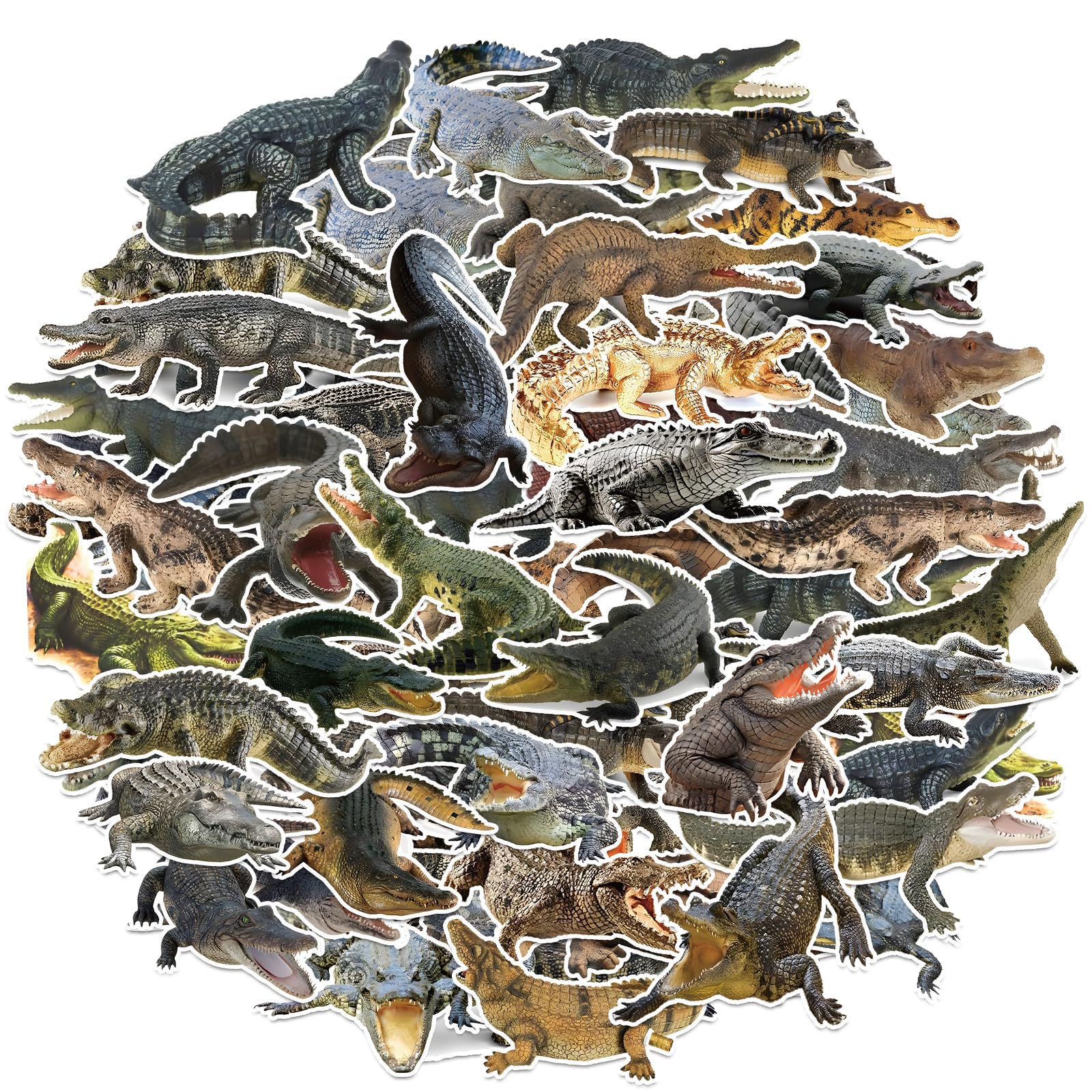 Realistic Alligator Stickers, Crocodile Party Favors 50PCS Realistic Crocodile Animal Decor Stickers, Reptile Party Favors Supplies Crocodile Birthday