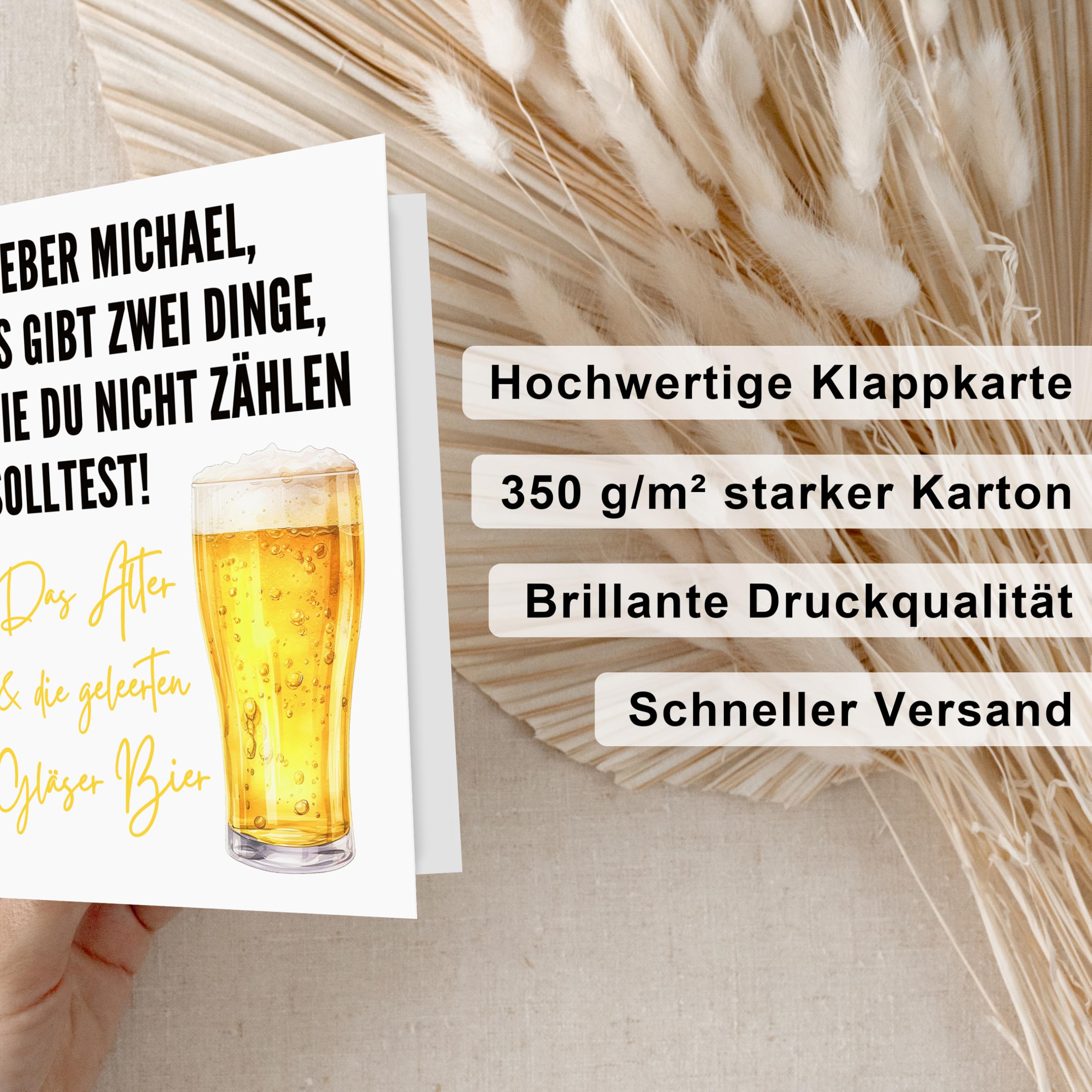 Lustige Bier Geburtstagskarte Für Ihn - "Older...bud Wiser" - Perfekt Für Papa, Freund Oder Ehemann