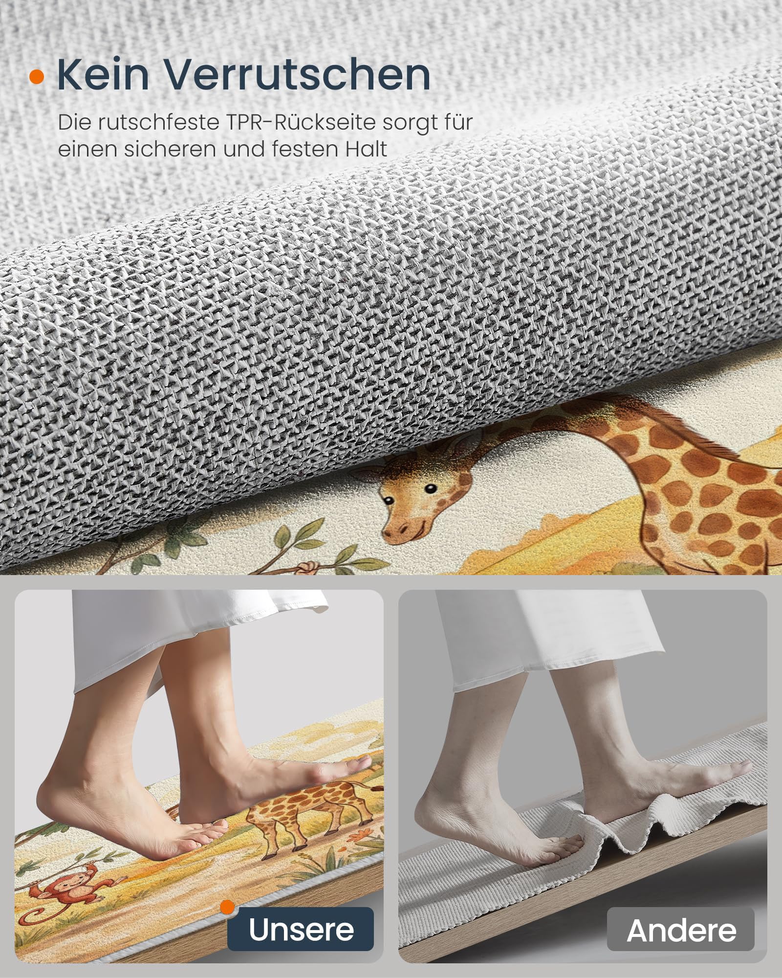 Jaune Chaud Animaux des Prairiespaillasson Durable Et Antidérapant Retient L’Eau Et Les Saletés Facile À Nettoyerpaillasson Interieur80 X 120 Cm Tapis D'Entrée Antidérapant