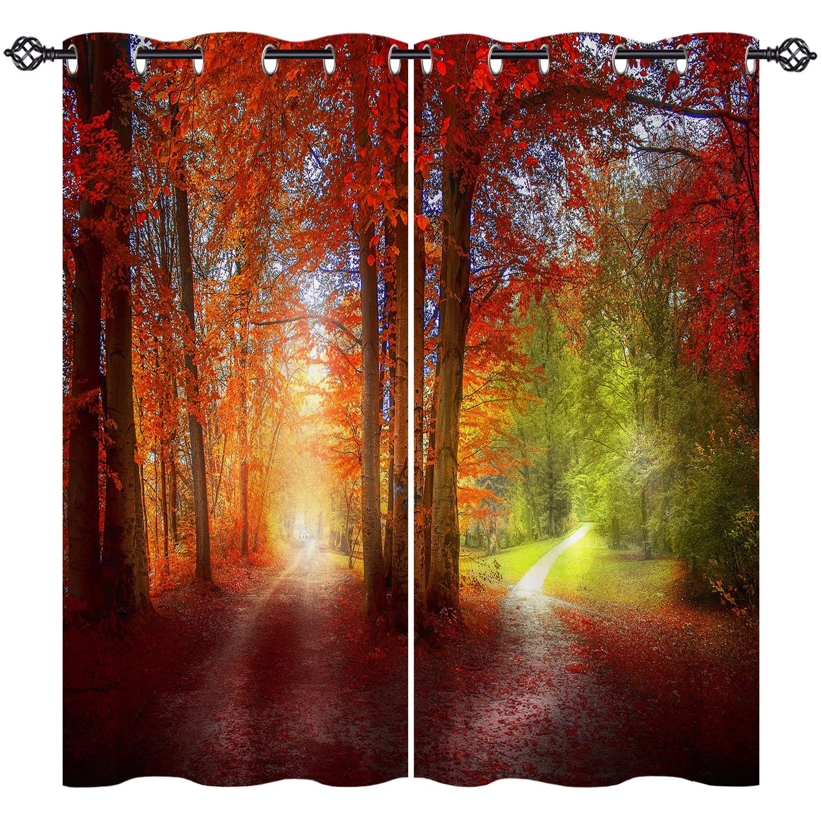 ANHOPE Fall Blackout Curtains Eyelet 46 x 54 Inch 2 Panels โ image 1