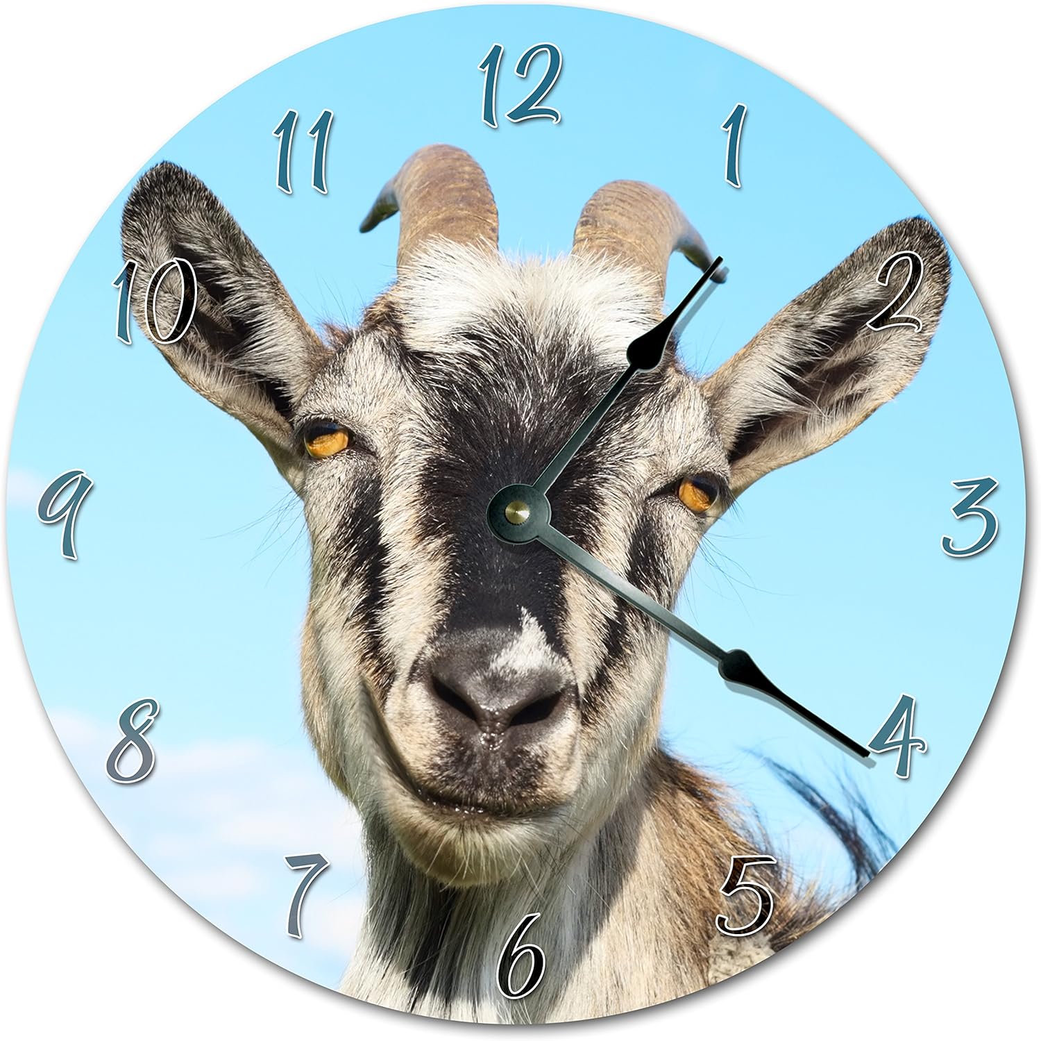 10.5" Staring Goat Clock - Large 10.5" Wall Clock - Home Décor Clock