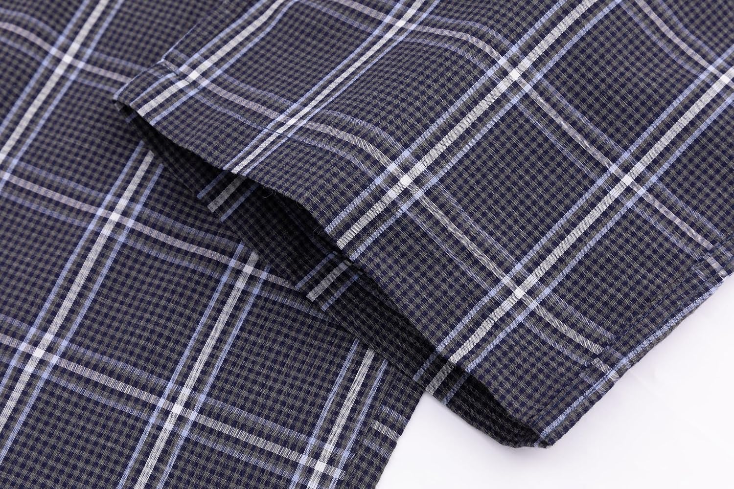 Mens Pajama Pants 100% Cotton Plaid Sleep & Lounge Pants, PJ Bottoms with Pockets and Button Fly - Image 5