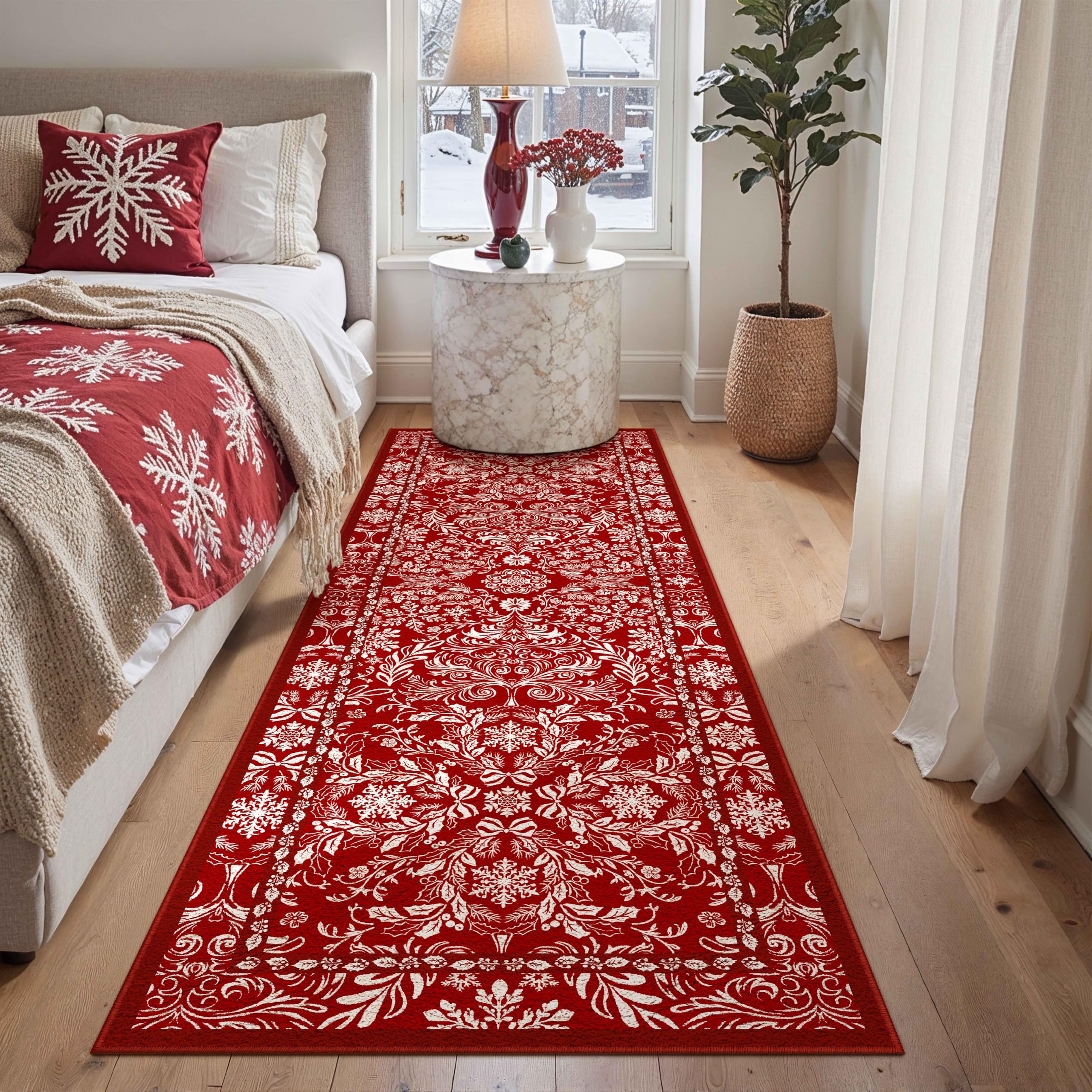 Christmas Area Rug - Red & Festive -10
