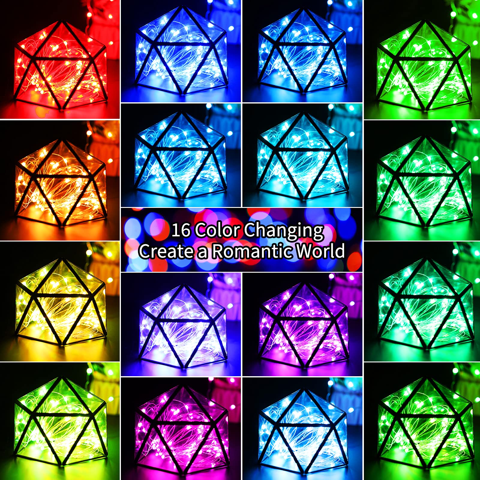 Buy Color Changing Fairy String Lights 33 ft 100 LED USB Silver Wire