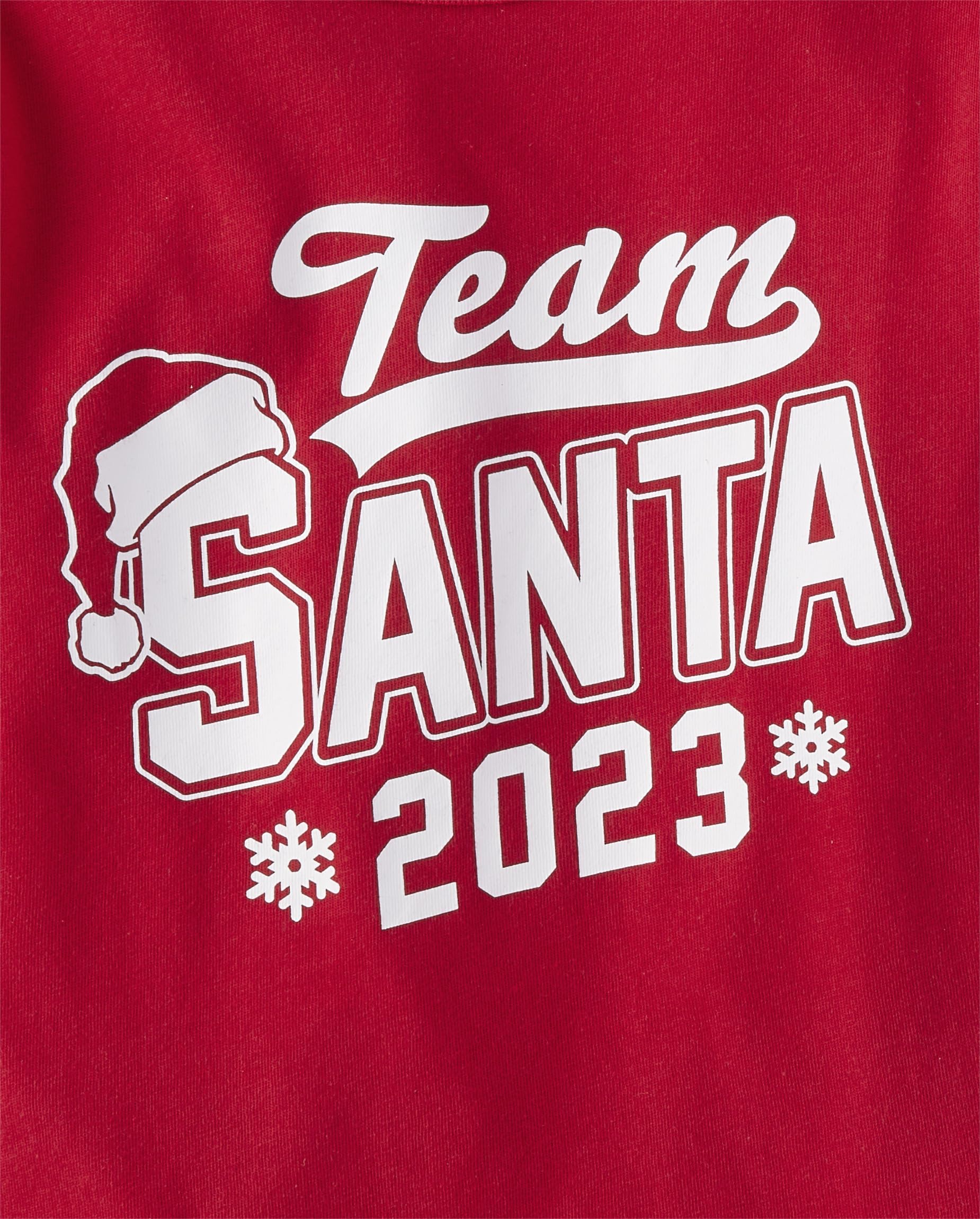 The Children's Place Baby and Newborn Long Sleeve Graphic Bodysuit, Santa Red