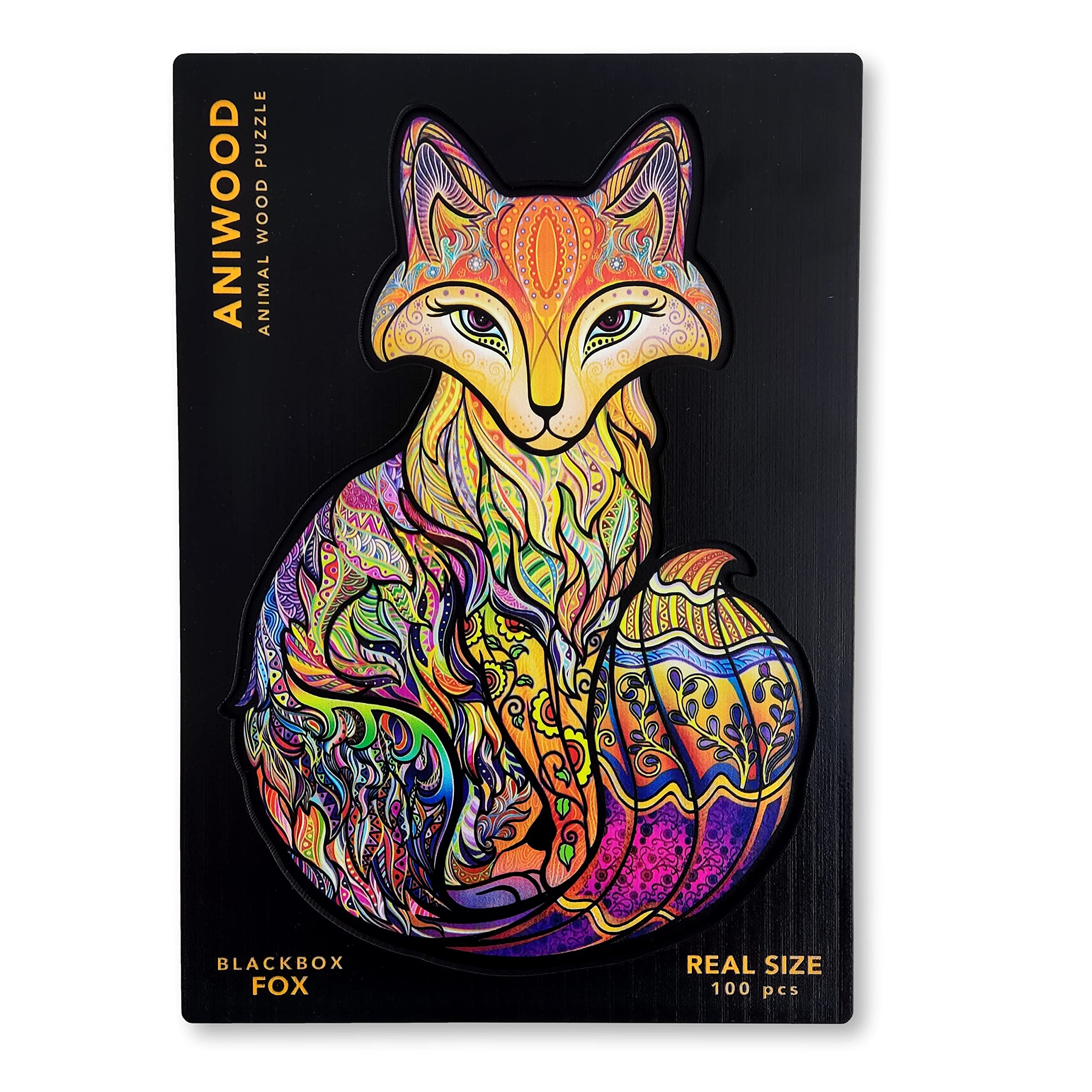 ANIWOOD Puzzle de Madera de Animales. Tapa troquelada, Caja a tamaño Real del Puzzle. 3 Modos de dificultad, Elemento Decorativo. Piezas únicas Originales de Animales (Medium, Caballito de Mar) — view 9