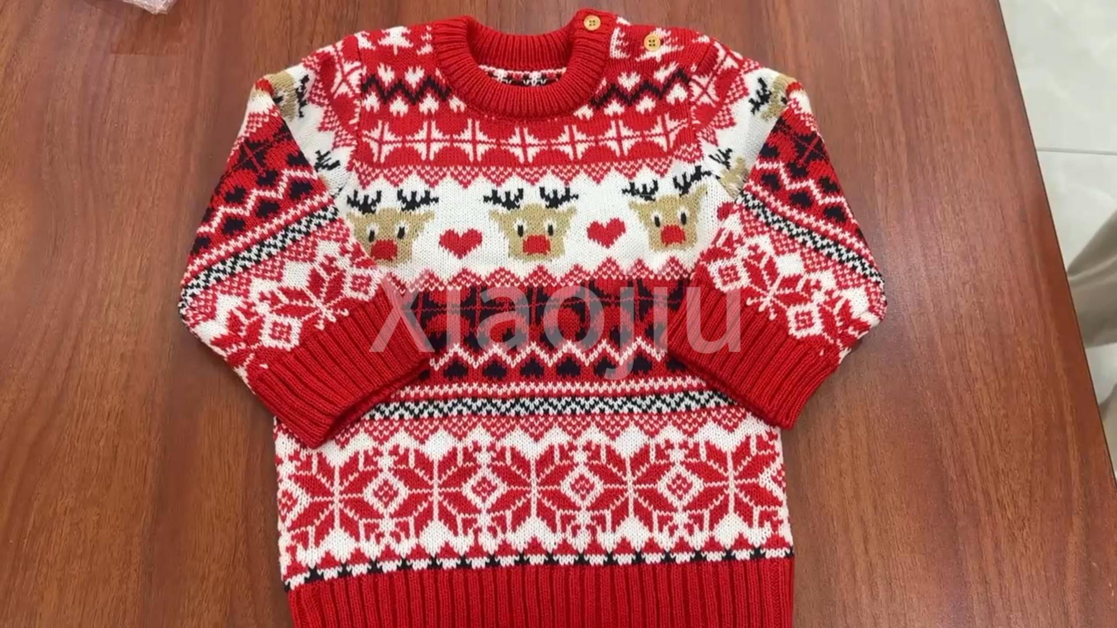 Pull De Noël Pour Bébé/enfant - Sweat En Coton à Manches Longues, Taille 9-12 Mois, Rouge