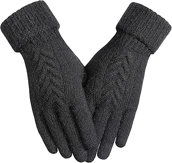 KXF Guanti Invernali Caldi Da Donna – Pelle Scamosciata Morbida Con Fodera In Pile – Touchscreen E Antivento – Ideali Per Guida, Sci Ed Escursioni – Colori: Grigio, Rosa, Nero, Cachi