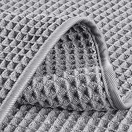 POLYTE 430 GSM Microfiber Lint Free Hand Towel, 16 x 30 in, 4 Pack (Waffle Weave)