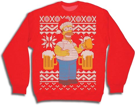 Amazon.com: The Simpsons Sudadera Simpsons Ugly Navidad cuello redondo para  hombre, S, Rojo : Ropa, Zapatos y Joyería