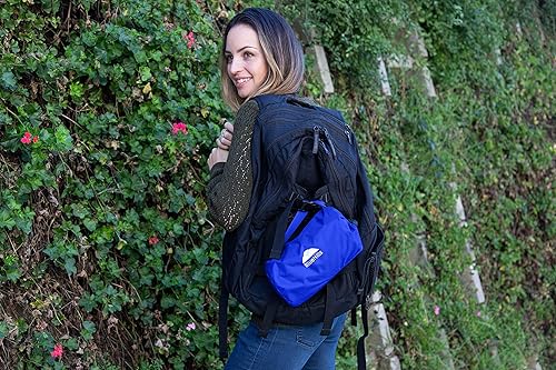 Miniatura 6 de BlueHills Manta de viaje ultra compacta en funda portátil de primera calidad, acogedora, suave, compacta, manta grande para vuelo en avión, azul