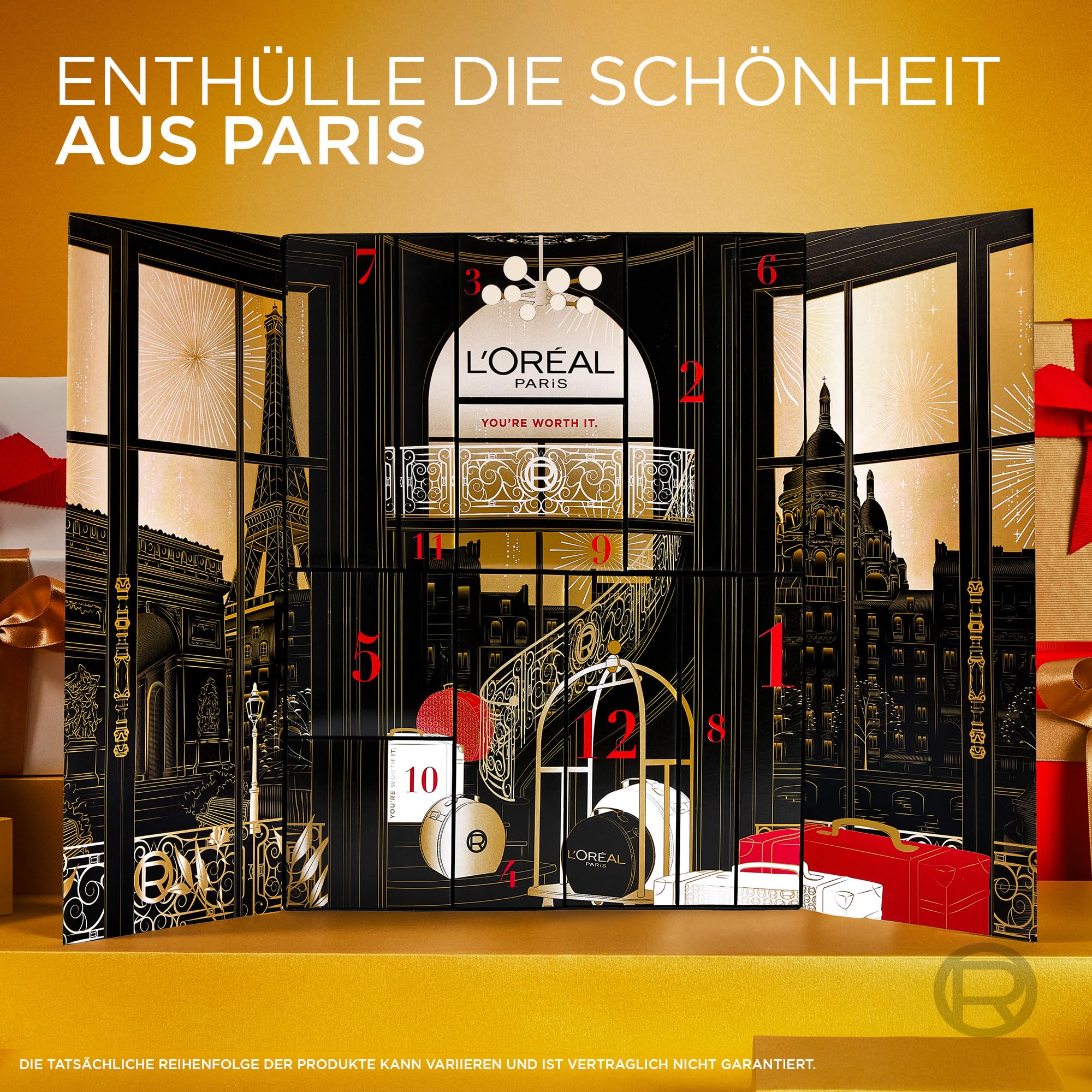 L'Oréal Paris Beauty Geschenkset 2025: 12 Beauty-Überraschungen, Für kleine Luxusmomente in der Weihnachtszeit, Make-Up, Haarpflege, und Hautpflege