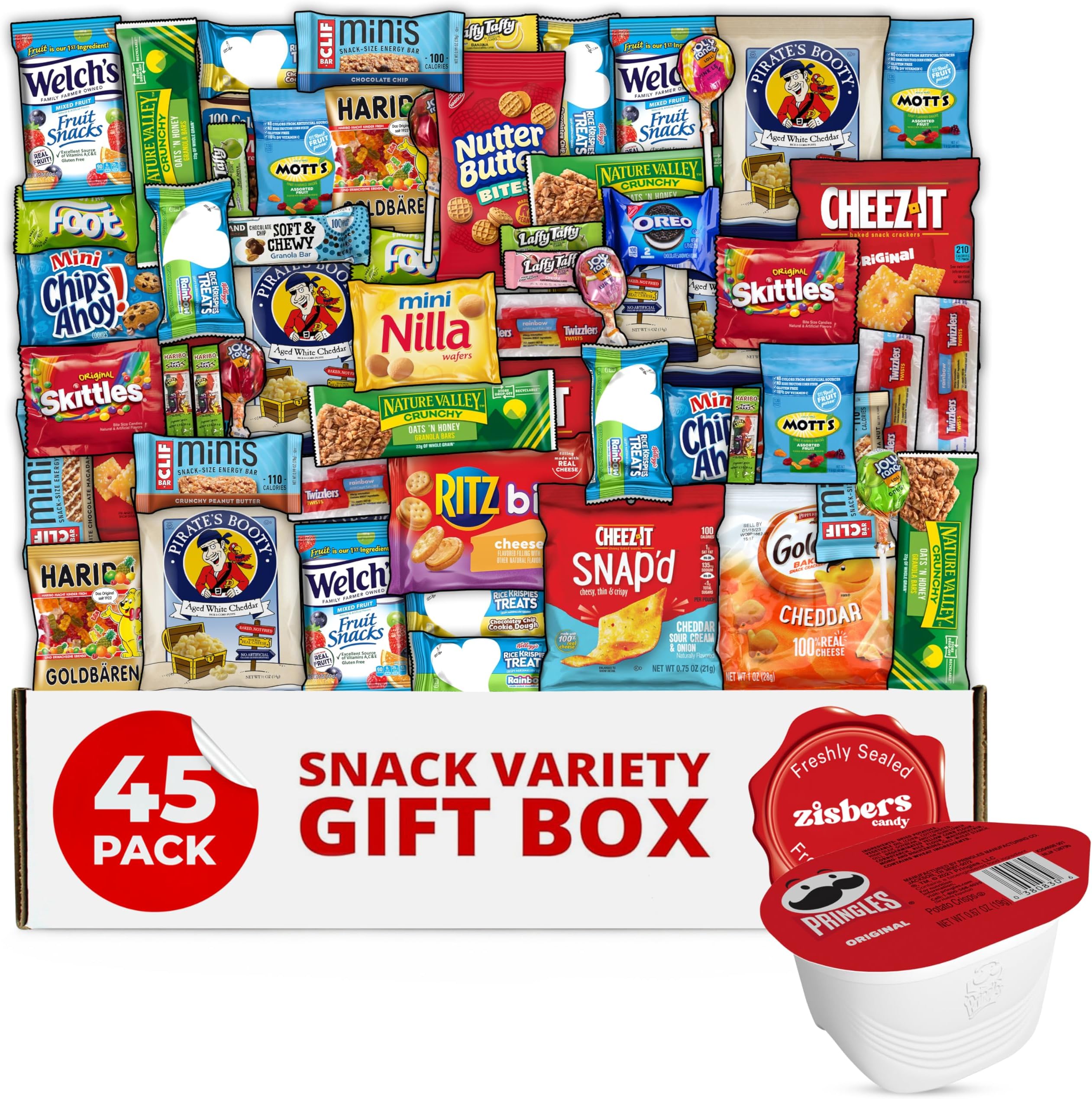 Snack Box Care Package Gift Box 45 Count - Large Variety Snack & Treats for C...