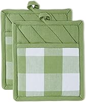 Vista 31 de DII Buffalo Check Kitchen Collection, juego de cocina clásico de granja, guante de horno, rojo y negro, 2 piezas