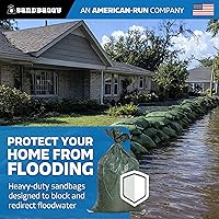 Vista 2 de Sandbaggy - Bolsas de arena vacías de polietileno con protección UV - Tamaño: 14" x 26" - Color: Verde - Grado militar (30 bolsas)