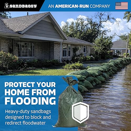 Miniatura 2 de Sandbaggy - Bolsas de arena vacías de polietileno con protección UV - Tamaño: 14" x 26" - Color: Verde - Grado militar (30 bolsas)