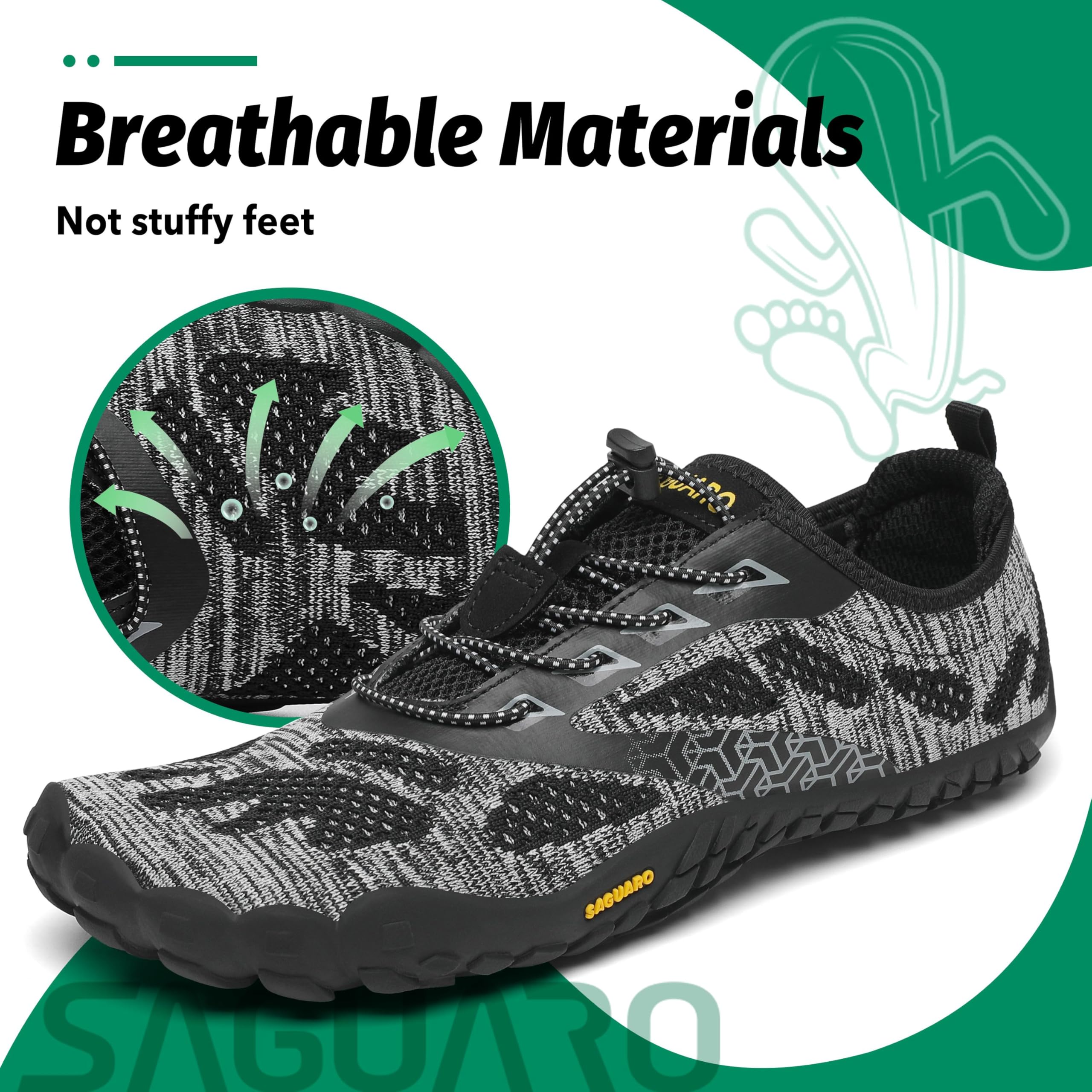 SAGUARO Scarpe Barefoot con Dita per Trekking Trail Running Ginnastica, 36-48