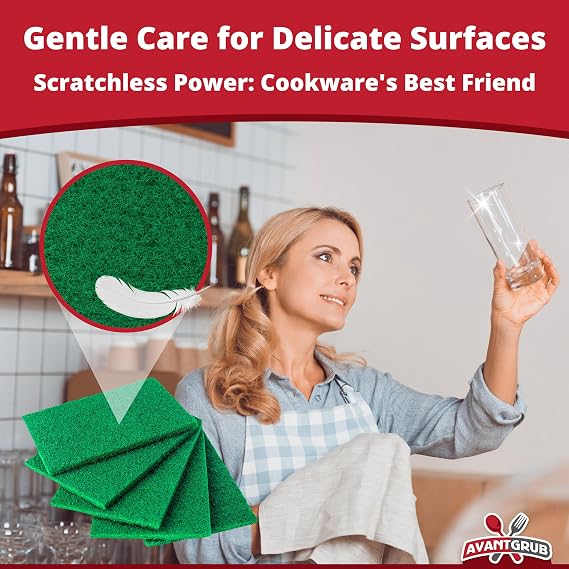 Heavy-Duty Scour Pad 60 Pack: High Abrasive Rating for Intense Scrubbing. 3.5 x 6. Best Used for Baked-On Messes. Restaurant & Commercial-Grade Scouring Pads. Bulk Wholesale Pack.