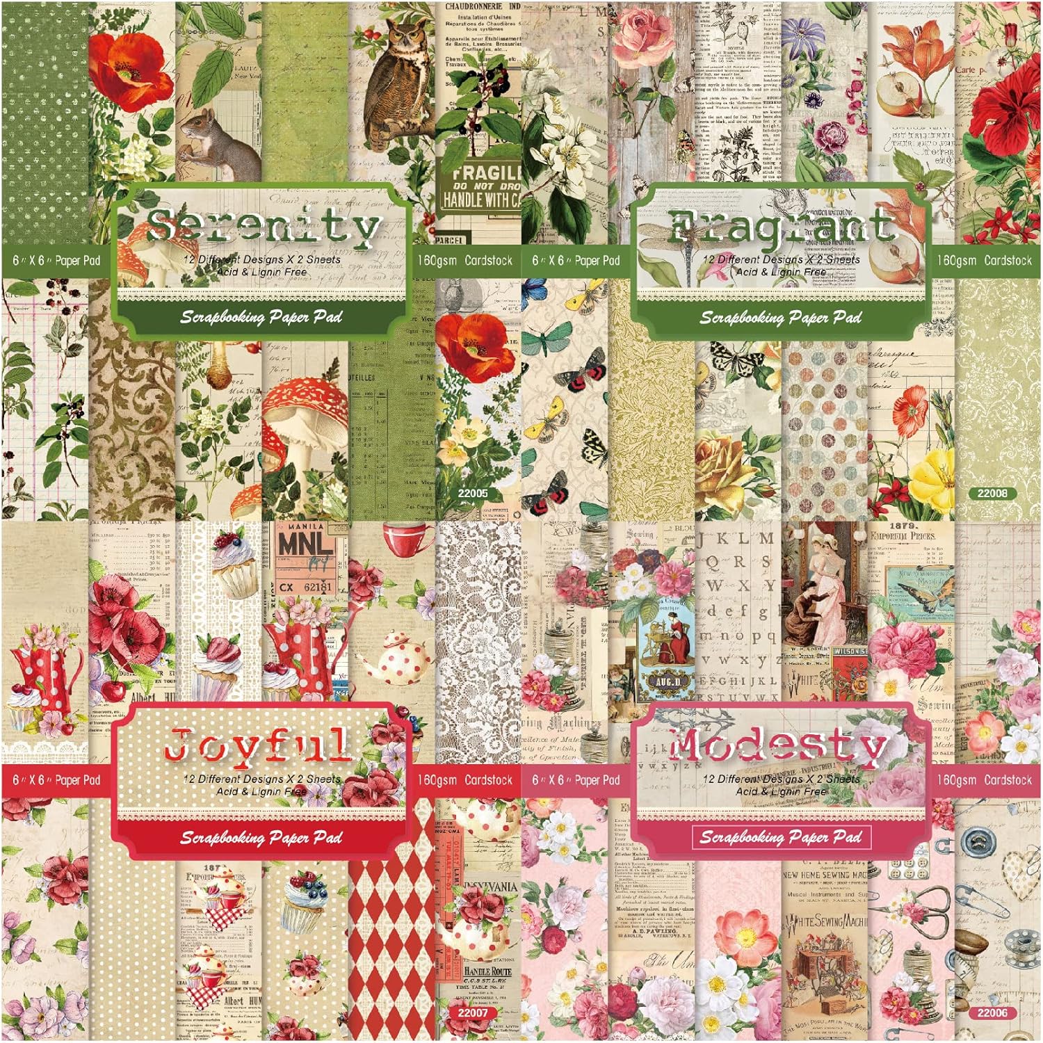 Vintage Bastelpapier Ziegelwand-Muster - 48 Blätter Für DIY Projekte