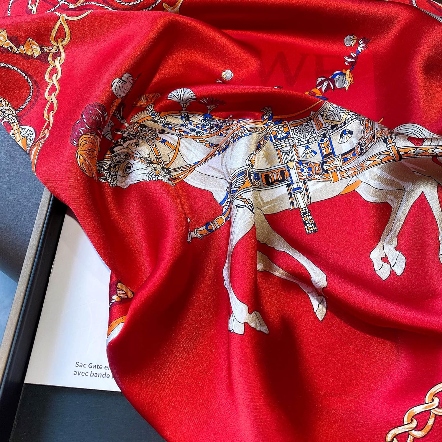 PoeticEHome 100% Pure Mulberry Silk Square Scarf 27"x27" Women Neckerchief Headscarf Gift Packed - Image 6