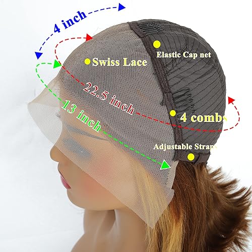 Miniatura 3 de UTIDE Peluca Bob de 10 pulgadas con parte media de cabello humano lacio 427 reflejos 13x4 HD transparente encaje frontal pelucas de cabello humano