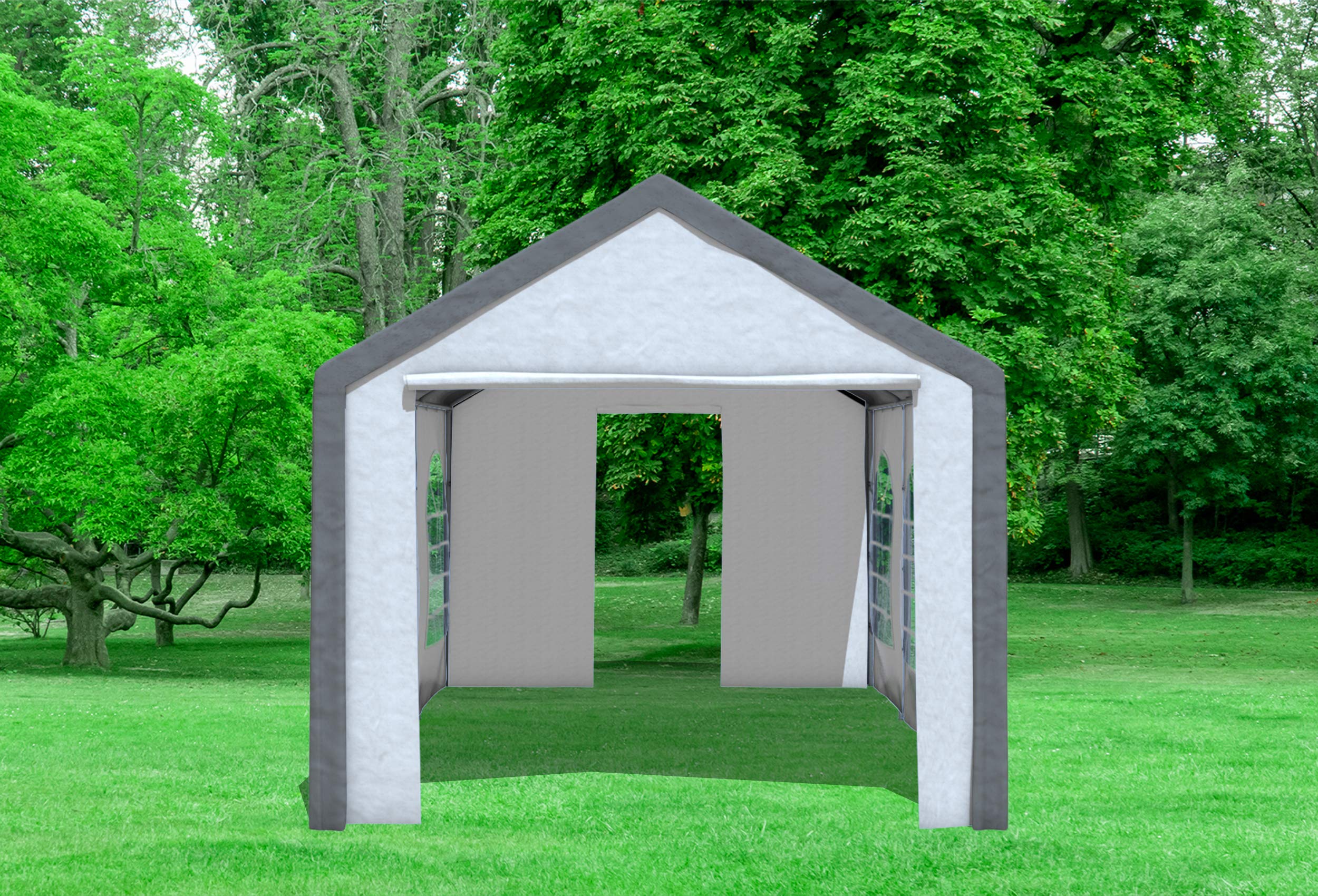 Amazon.de: Stabilezelte Partyzelt 3x6 m Modular Pro PE 240 g/m wasserdicht  inkl. Seiten Festzelt Gartenzelt Grau Weiss