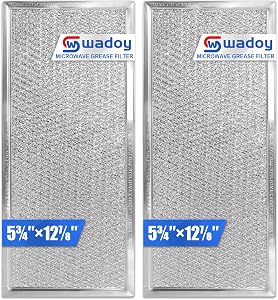 Wadoy 2 Pack W10208631A Microwave Grease Filter Replacement | Compatible with Whirl-pool, Maytag, KitchenAid, Jenn-Air, Replace PS3650910 AP5617368 5.81 inch x 12.94 inch