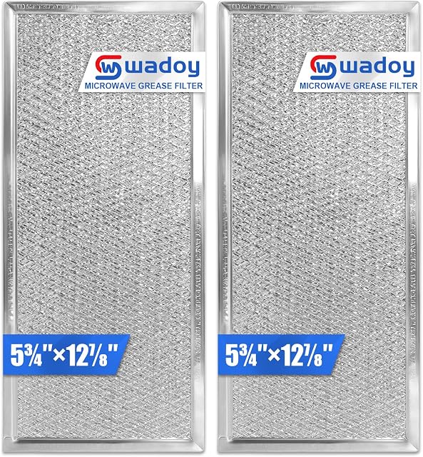 Wadoy paquet de 2 W10208631A Remplacement du filtre à graisse micro-ondes , compatible avec Whirl-pool, Maytag, KitchenAid, Jenn-Air, remplacer PS3650910 AP5617368 5.81 cm x 12.94 de pouce