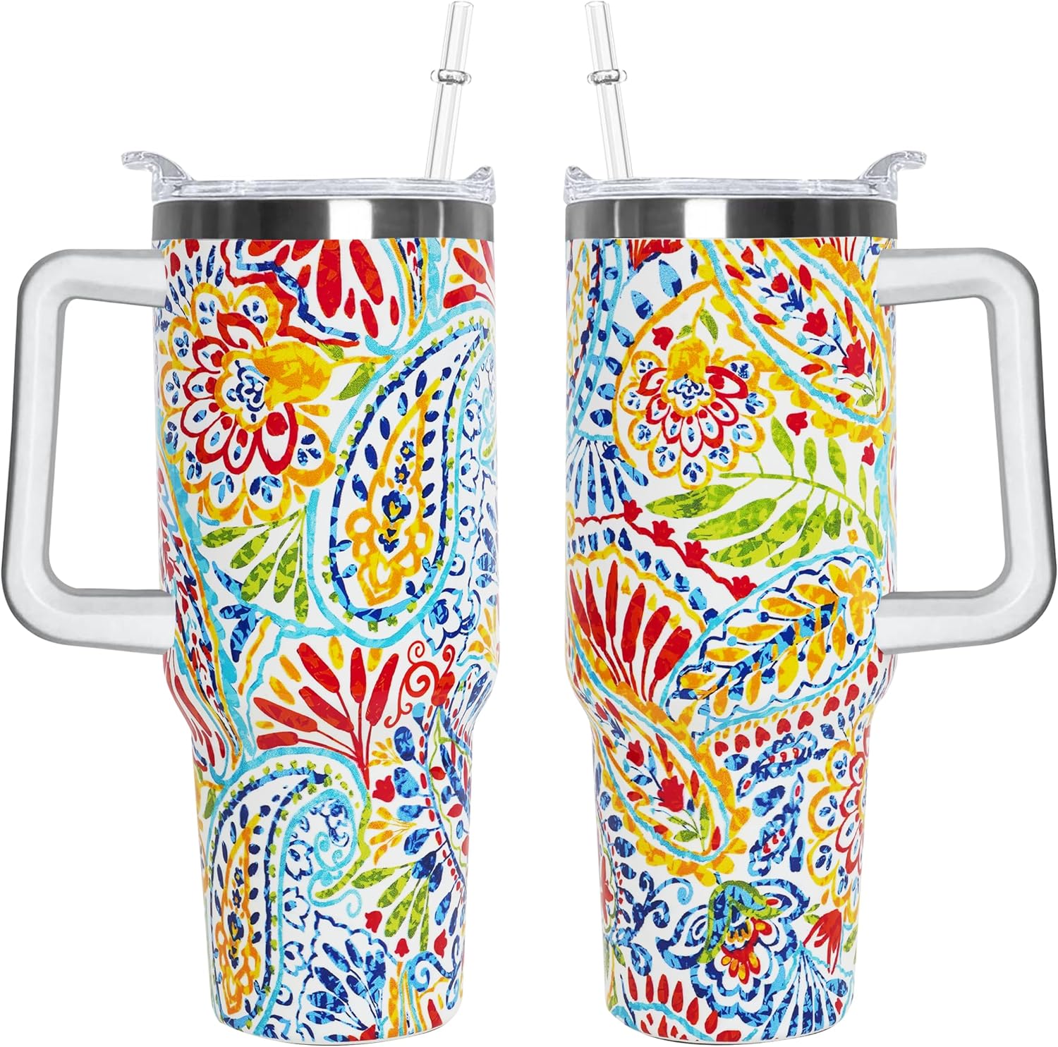 40 Oz Unicorn Tumbler With Handle 40oz Unicorn Theme Tumbler With Lid Straw Double Insulated Travel Coffee Cup Gifts