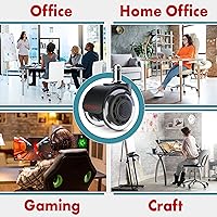 Vista 7 de Juego de 5 ruedas de repuesto para silla de oficina - Ruedas giratorias dobles de 2 pulgadas suaves para madera dura, vinilo y baldosas - De alta