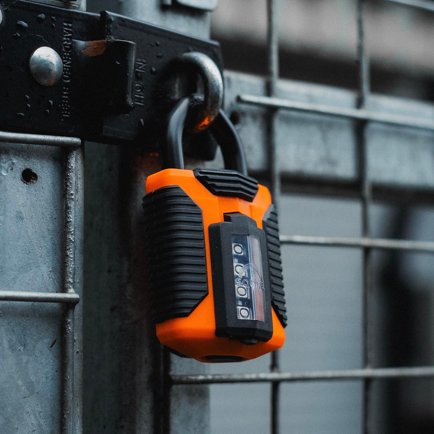 Squire Heavy Duty Padlock (CP50) - Toughest Steel Shackle - 4 Wheel Combination Padlock - Alloy Steel for Corrosion Resistance - Weatherproof Lock for Home, School & Garage (Orange, 50mm)