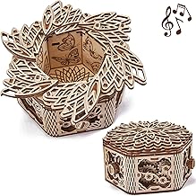 Wood Trick Mystery Flower Für Elise Wooden Music Box Kit - Keepsake & Jewelry Box - 3D Wooden Puzzle for Adults to Build - DIY